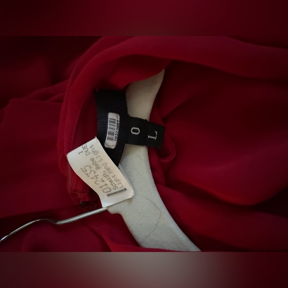 Slate and Willow Flowy Red Formal High Slit V-Neck Dress 0 Long - Picture 10 of 12